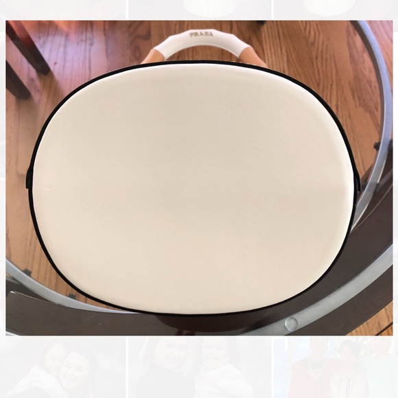 PRADA - White Leather Tambour Bucket Bag - $2,400 - Picture 5 of 9